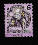 Stamps Austria -  Pintura en cristalera de Gwiggen