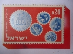 Sellos de Asia - Israel -  20 Aniversario del llamamiento Judío Unificado - Ruedas Dentadas Simbólicas.