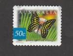 Stamps Australia -  Mariposa con manchas triangulares verdes