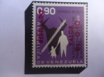 Stamps Venezuela -  IX Censo General de Población  y el III Agropecuario - Serie:Sellos Resellados y Nuevos Valores-1965