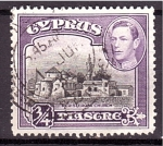 Stamps Cyprus -  serie- Vistas- Jorge VI