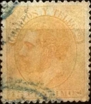 Stamps Spain -  Scott#252 intercambio 0,20 usd, 15 cents., 1882