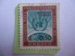 Stamps Nicaragua -  Casa Central UNESCO en Paris - UN Emblema - Serie: Unesco.