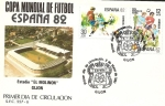 Stamps : Europe : Spain :  Mundial de Fútbol España 82 - Estadio "El Molinón" Gijón SPD