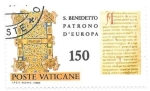 Sellos de Europa - Vaticano -  San Benedicto