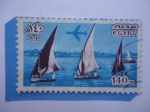 Stamps Egypt -  Barcos de Vela en el Nilo- Serie: Hitos, Símbolos y Obras de Arte.