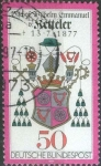 Stamps Germany -  Scott#1255 , intercambio 0,20 usd. , 50 cents. , 1977