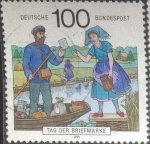 Stamps Germany -  Scott#1687 , intercambio 0,35 usd. , 100 cents. , 1991