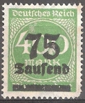 Stamps Germany -  Numeral.Recargo 75t en 400dm.Imperio alemán.