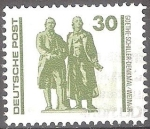 Stamps Germany -  Monumento Goethe-Schiller en Weimar.