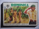 Sellos de America - Dominica -  25° Aniversario del Reinado de Elizabeth II - Boy Scout del Caribe, Jamboree - Jamaica 1977.