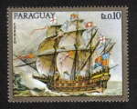 Stamps Paraguay -  Pinturas de viejos buques de guerra, 