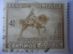 Stamps Venezuela -  Simón Bolívar - Traslado de la Estatua del Libertador en Nueva York el 19 de Abril de 1951-E.E.U.U. 