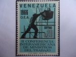 Sellos de America - Venezuela -  II Conferencia Interamericana de Ministros del Trabajo - 1966 O.E.A.