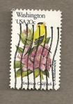 Stamps United States -  Flores y aves-Washington