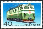 Stamps North Korea -  LOCOMOTORAS.  LOCOMOTORA  ELÉCTRICA  PULGUNGI.