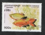 Stamps Cambodia -  1470 - Pez troplical