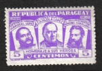 Sellos de America - Paraguay -  Héroes Nacionales, Marshall Francisco Solano López, Carlos Antonio López, General