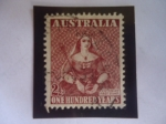 Sellos de Oceania - Australia -  Victoria´s First Stamp-Primer Sello de Victoria - Centenario del sello de Correo Australiano.