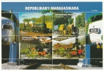 Stamps Madagascar -  Hoja Bloque - Locomotoras