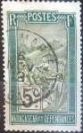 Stamps Madagascar -  Scott#82 , intercambio 0,20 usd. 5 cents. 1908