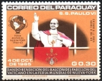 Stamps Paraguay -  VISITA  DE  S. S. PABLO  VI  A  LA  O.N.U.  PAPA,  GLOBO  Y  ESCUDO  DEL  VATICANO.