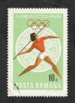 Stamps Romania -  2400 - Olimpiadas Mexico 68, lanzamiento de jabalina