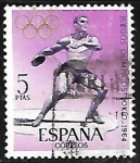 Stamps Spain -  Juegos Olimpicos -Tokio 1964 - Lanzamiento de Disco