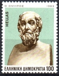 Stamps : Europe : Greece :  EPOPEYAS  DE  HOMERO.  BUSTO  DE  HOMERO.