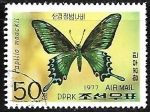 Sellos de Asia - Corea del norte -  Mariposas - Papilio maackii