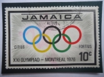 Sellos de America - Jamaica -  XXI Olympiad-Montreal 1976- Anillos Olimpicos- Juegos de Verano.