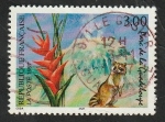 Sellos de Europa - Francia -  3055 - Parque Guadalupe, Volcán Soufriere, flor y ratón