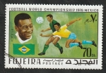 Stamps United Arab Emirates -  104 - Mundial de fútbol en Mexico, Pelé