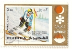 Sellos del Mundo : Asia : Emiratos_rabes_Unidos : Fujeira. JJOO Sapporo 72. Medalla de oro  Slalom gigante. Italia.  Arturo Thoeni.