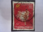 Stamps Colombia -  IV Juegos Deportivos Bolivarianos-Barranquilla .1961. Basketball-Baloncesto..