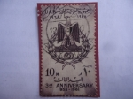 Stamps Egypt -  Emblema y Corona de Estado - 3er Aniversario de la U.A.R. (1958-1961)