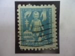 Stamps Cuba -  Consejo Nacional de Tuberculosis 1956-Serie:Imp. Postal- Niño y Manos protectoras.