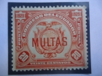 Sellos de America - Ecuador -  MULTAS- Escudo - postage due.