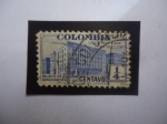 Stamps Colombia -  Palacio de Comunicaciones - Sobretasa para Construcción - Sellos de Impuestos Postales.