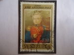 Stamps Venezuela -  Gen.José Antonio Páez (1790-1873)-Cent de su Muerte (1873-1973)-Con Uniforme Militar..