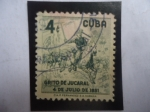 Stamps Cuba -  Grito de Jucaral- 4 de Julio dee 1851 - El Patrita: Joaquín de Aguero (1811-1851)