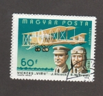 Stamps Hungary -  Aviadores Alcock y tBtown