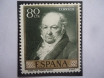 Stamps Spain -  Ed:1215-Retrato del Español Fco.Goya (1740-1828),por el Pintor Esp.Vicente López (1772-1850)