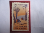 Stamps France -  Somalilandia Francesa - Costa Francesas de Somalia- Sello de 10 Céntimos de CFA.