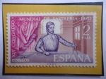 Sellos de Europa - Espaa -  Ed:1988-XIV-Congreso Mundial de Sastrería(1970)-Portada del Libro de Juan de Alcega,Impreso Madrid.