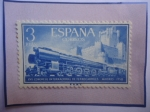 Stamps Spain -  Ed:1234-XVII Congreso Internacional de Ferrocarriles-Madrid-Locomotora 242F-Castillo de la Mota.