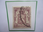 Sellos de Europa - Blgica -  Escudo de Armas - sello de 90 céntimos Belga, Año 1946/59