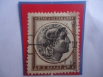 Stamps : Europe : Greece :  Cabeza de Alejandro el Grande (Con Cuernos de Carnero)- Arte Griego Antiguo- Sello de 2 Dracma, año 