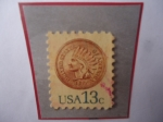 Stamps United States -  Indian Head penny, 1877 - Cabeza de Indio - Serie: 1975- 1981