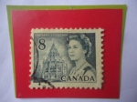 Stamps Canada -  Queen Elizabeth II - Edificio de la Biblioteca del Parlamento - Serie: 1967-1973